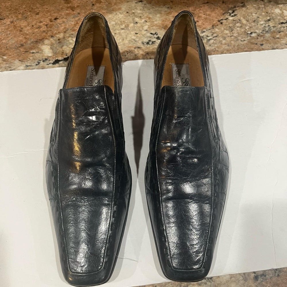 STEFANO CASTELLI blue leather men’s shoes. Sz 41/US 8